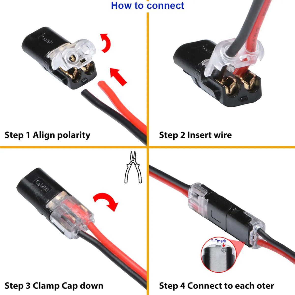 Electric Wire Connector Free Stripping Quick Cable Connectors Dual Line Interconnection Detachable Automotive Terminal Connector