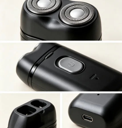 HTMCK Men's Double-Headed Electric Shaver Portable USB Charging Multi-Functional Rechargeable Travel-Friendly Grooming Kit