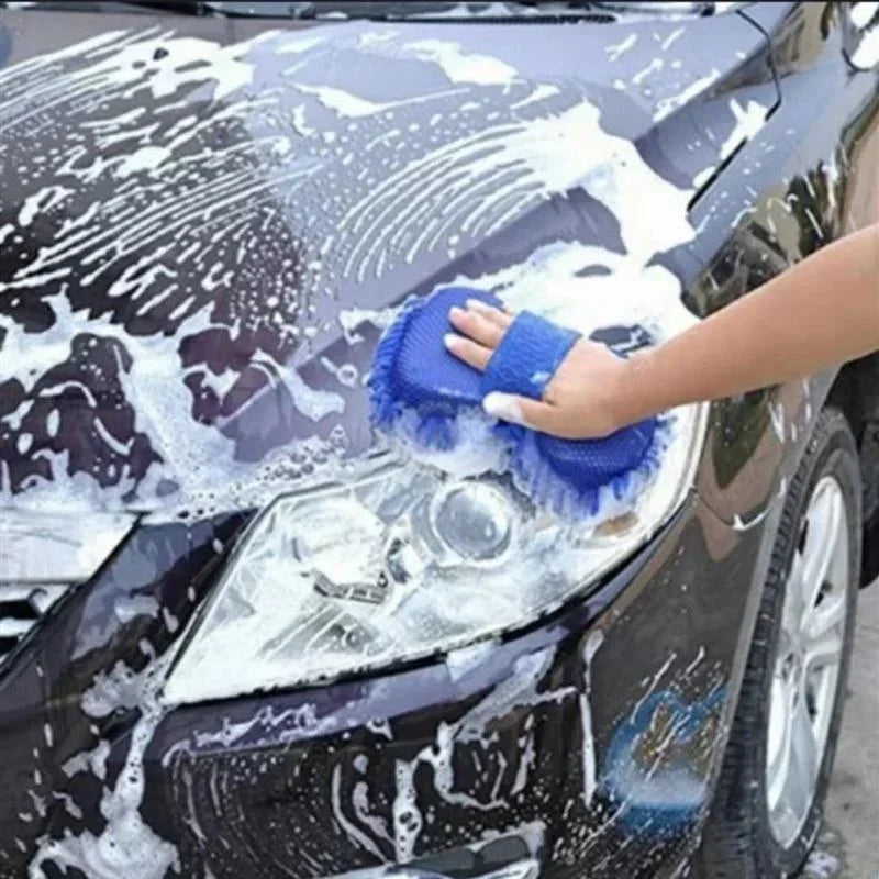 1Pc Car Wash Microfiber Chenille Car Wash Sponge Care Washing Brush Pad Washing Towel Auto Gloves Styling Accessories Gadget