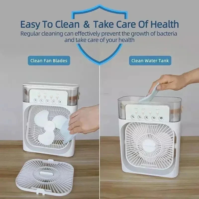 Rafraîchisseur d'air 3-en-1 compact et polyvalent.