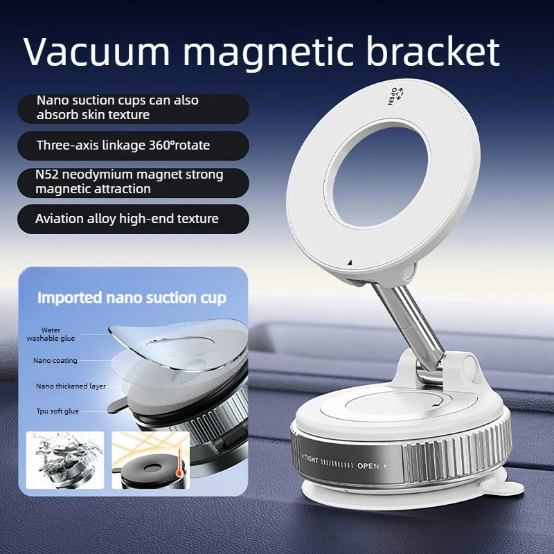 Foldable Magnetic Car Phone Holder 360° Rotation Adjustable Dashboard Mount Stable Support Stand for IPhone Huawei Xiaomi