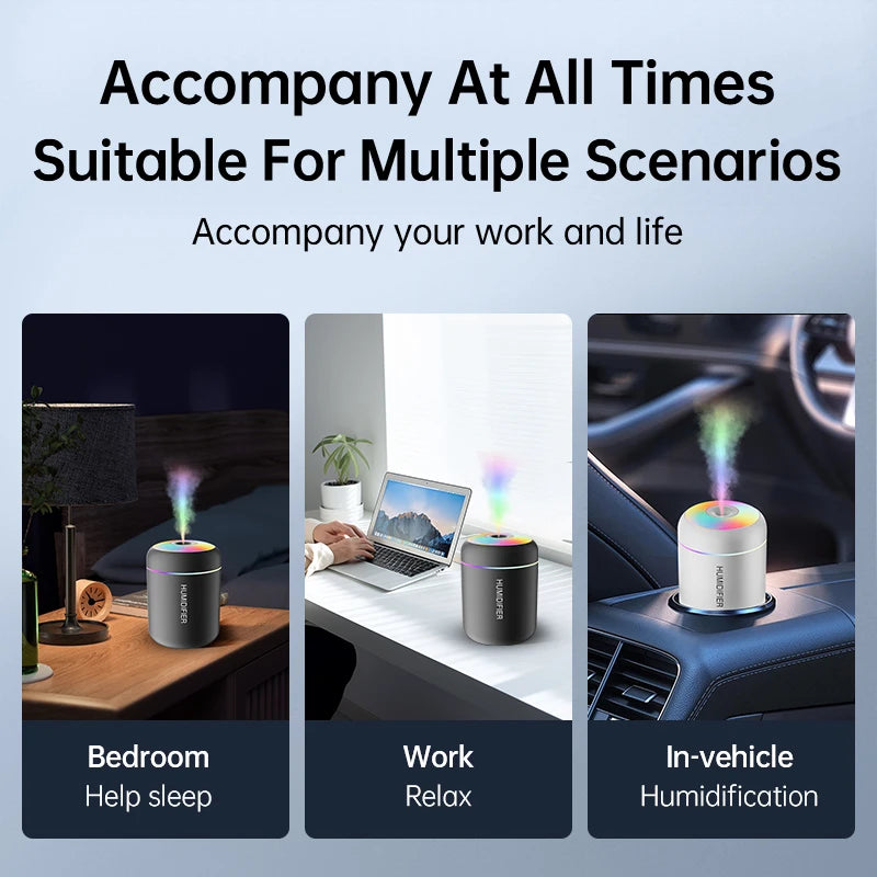 Mini Portable Air Humidifier & Essential Oil Diffuser (180ml)