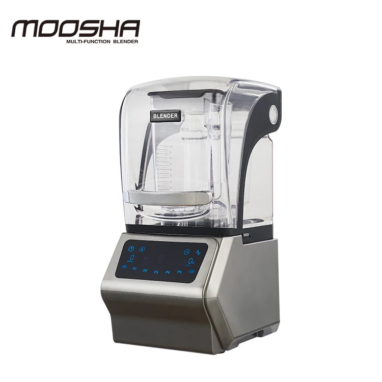 Professional Commercial Soundproof Blender with Noise Reduction Cover, Heavy Duty Smoothie Maker & Food Processor