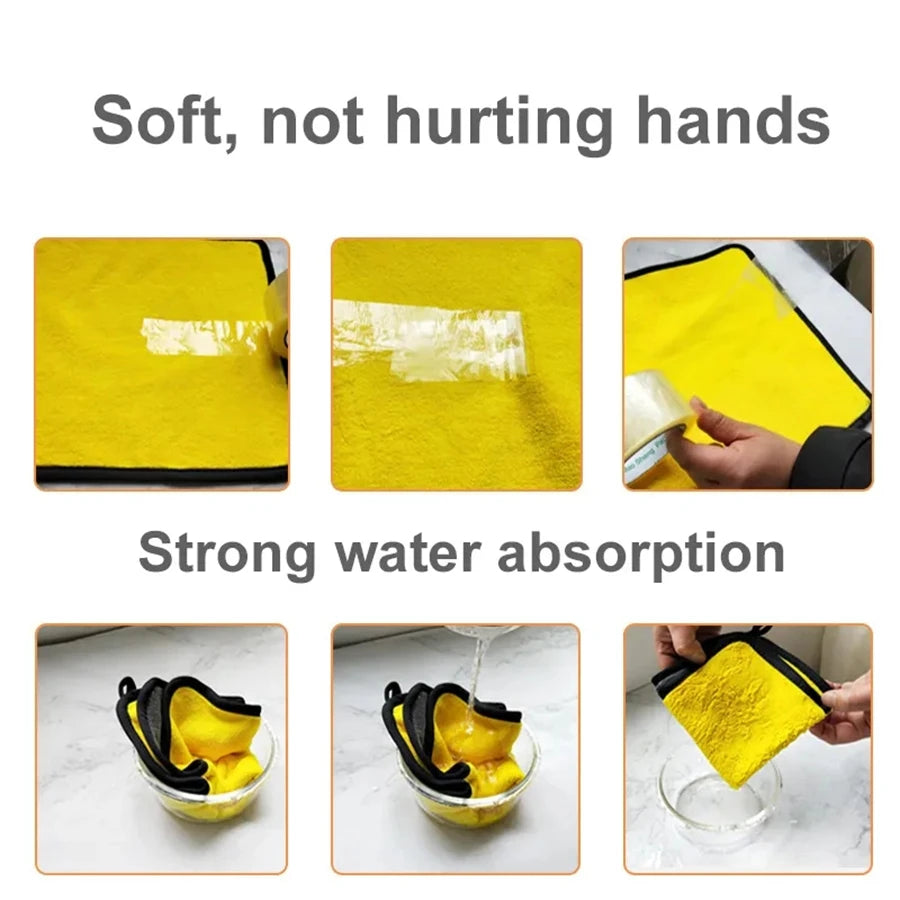 2pcs Microfiber Cleaning Towel Car Cleaning Cloths Professional Detailing Car Drying Microfiber Towel Wash Towel Accessories