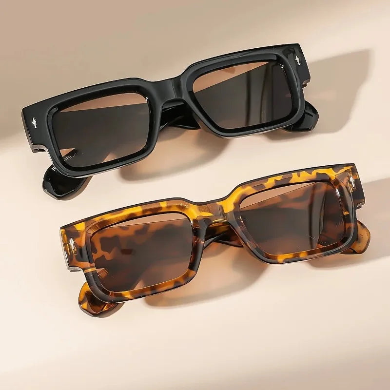 Vintage Square Sunglasses for Women & Men - UV400 Protection Retro Shades