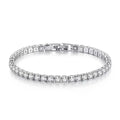 S925 Sterling Silver Bracelet Zirconia Tennis Ball Women Fashion Simple Engagement Wedding Charm Jewelry 4mm 16-20cm