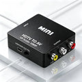 Black 1080P HDTV to AV RCA Converter Box Video Audio Composite Adapter Support CVBS LR for HDTV PC Projector