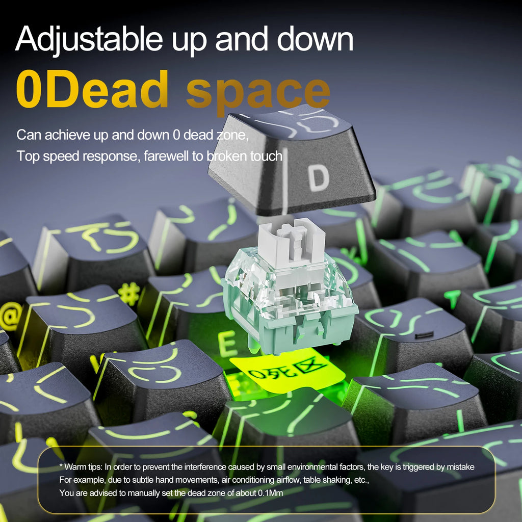 ATTACK SHARK X68HE Mechanical Keyboard Wired 8KHz RGB Backlight 0.01mm Precision 0.125ms Low Latency Magnetic Switch for Windows