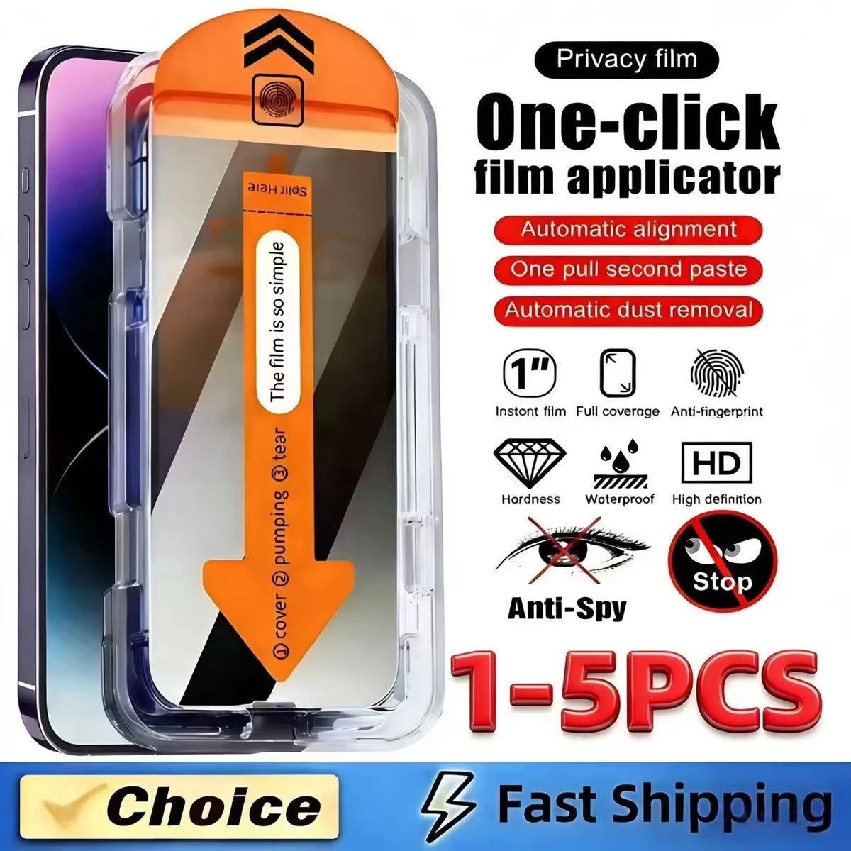 1-5PCS Privacy Tempered Glass For IPhone18 Pro Max 17 Pro Max 16 15 Pro Max 18 Pro 15 14 13 12 Mini XR XS MAX Phone Screen Guard