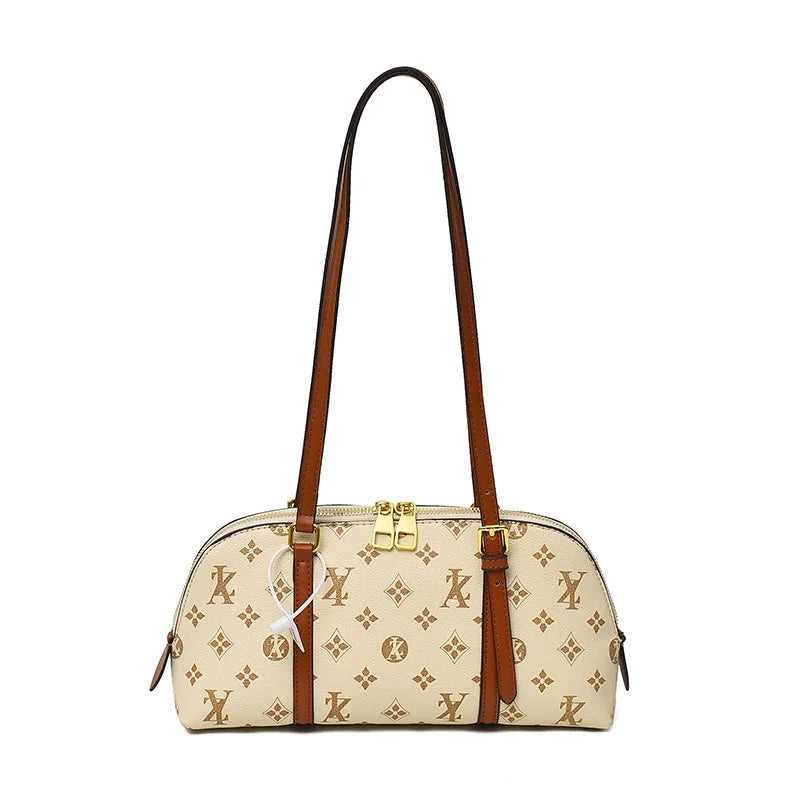 2026 Luxury Style Monogram Pattern Underarm Bag Women's Casual Zipper Closure Tote Purse