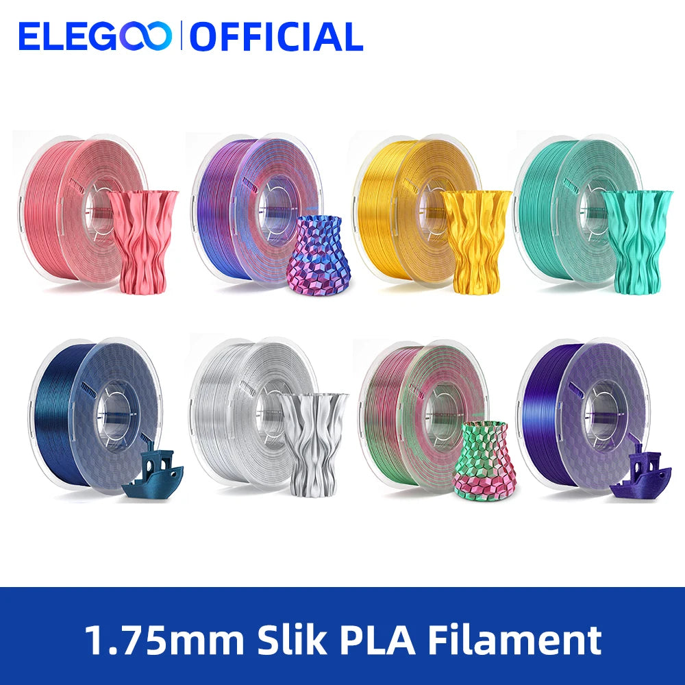 ELEGOO Silk PLA Filament 1.75mm 1KG,3D Printer Filament 1kg Gold Silver Fits for Most FDM 3D Printers