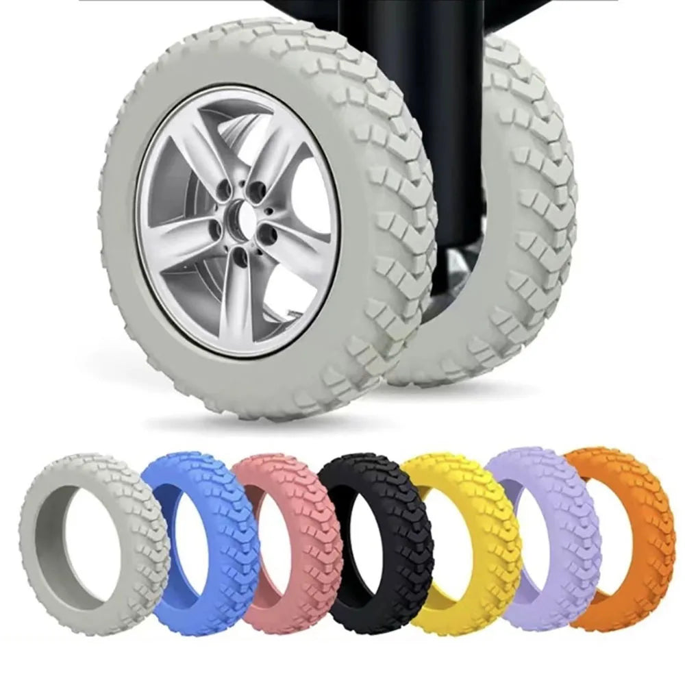 8 pcs Upgraded and Thickened Luggage Wheel Protection Set, Wheel Repair Set, Trailer Luggage Wheel Mute Set