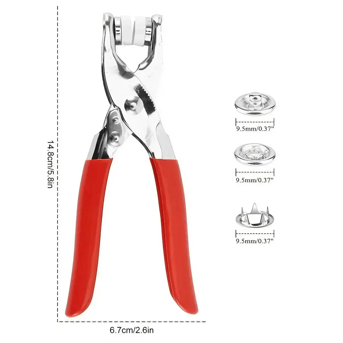 1Set 201Pcs Hand Pressed No Sew Five Claw Button Installation Tool Set Metal Snap Buttons Fasteners Pliers Kit for Baby Clothes Romper Sewing Crafting DIY Apparel Clothing Concealed Buckle Set