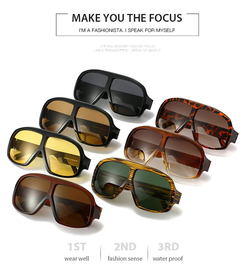Vintage Oversized Gradient Sunglasses Women New Fashion Leopard Print Elegant Sun Glasses Ladies Trendy Cat Eye Shades 306815