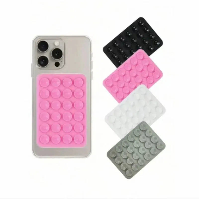 2PCS Silicone Suction Phone Holder Mat Multi-functional Suction Cup Phone Stand Square Single-Sided For Selfies And Videos
