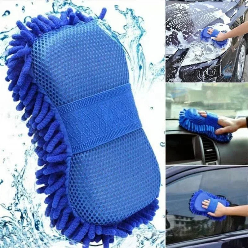 1Pc Car Wash Microfiber Chenille Car Wash Sponge Care Washing Brush Pad Washing Towel Auto Gloves Styling Accessories Gadget