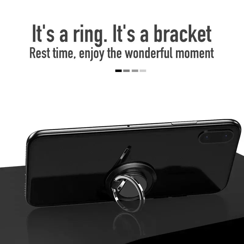 Mini Finger Ring Holder Stand 360° Rotating Phone Grip Back Sticker with Magnetic Car Mount Plate Universal Cellphone Bracket fo