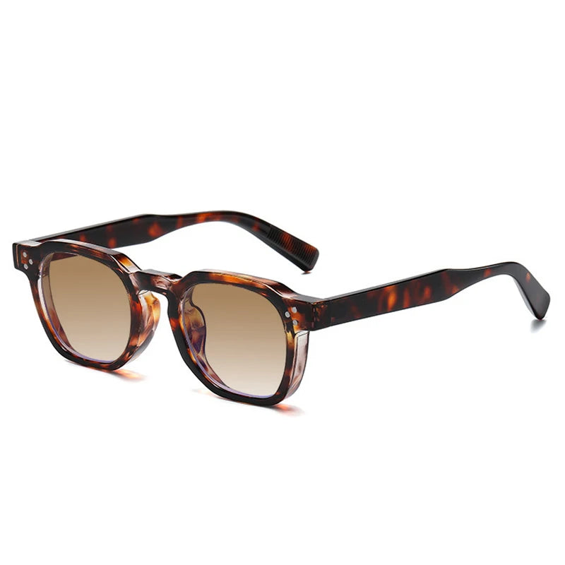 JNPCXI Fashion Vintage Rivet Oval Sunglasses Women Men Luxury Leopard Sun Glasses Anti Blue Light Eyeglasses Frame