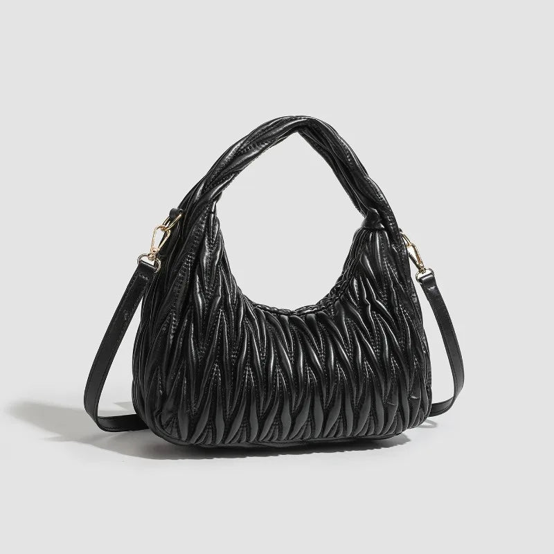 2026 New Simple Lingge Dumpling Bun Versatile Fashion Commuter Handheld Shoulder Bag Underarm Bag