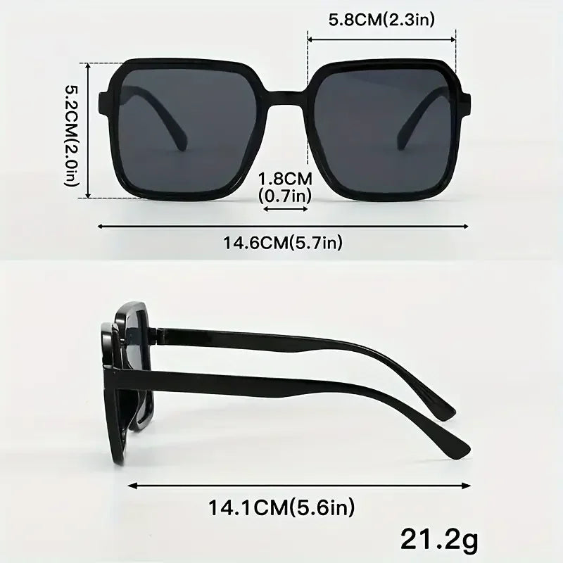 14Pcs Women's European and American Classic Popular Square Frame Versatile Street Style Party Beach Elegant Set Glasses