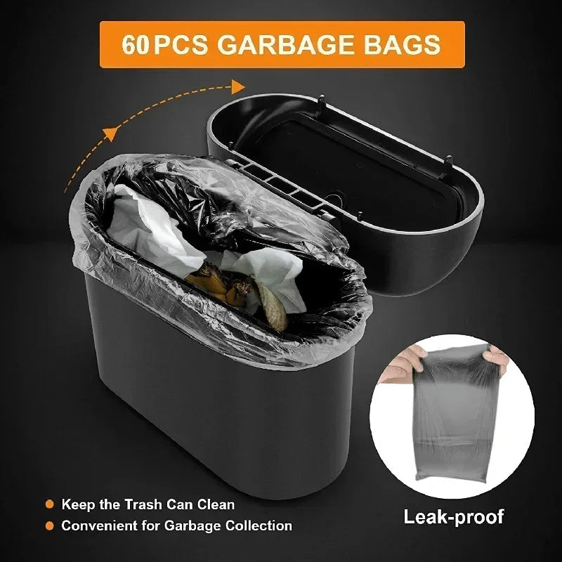 1Pcs Leak-proof Mini Car Trash Can with Lid Small Car Accessories Garbage Bags for Vehicle Interior