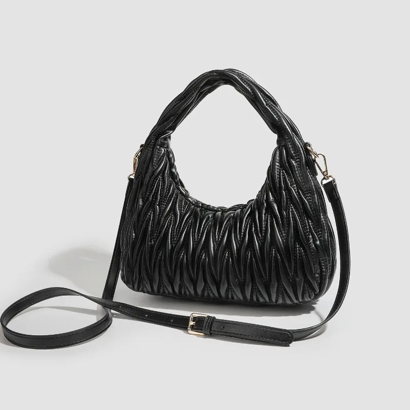 2026 New Simple Lingge Dumpling Bun Versatile Fashion Commuter Handheld Shoulder Bag Underarm Bag