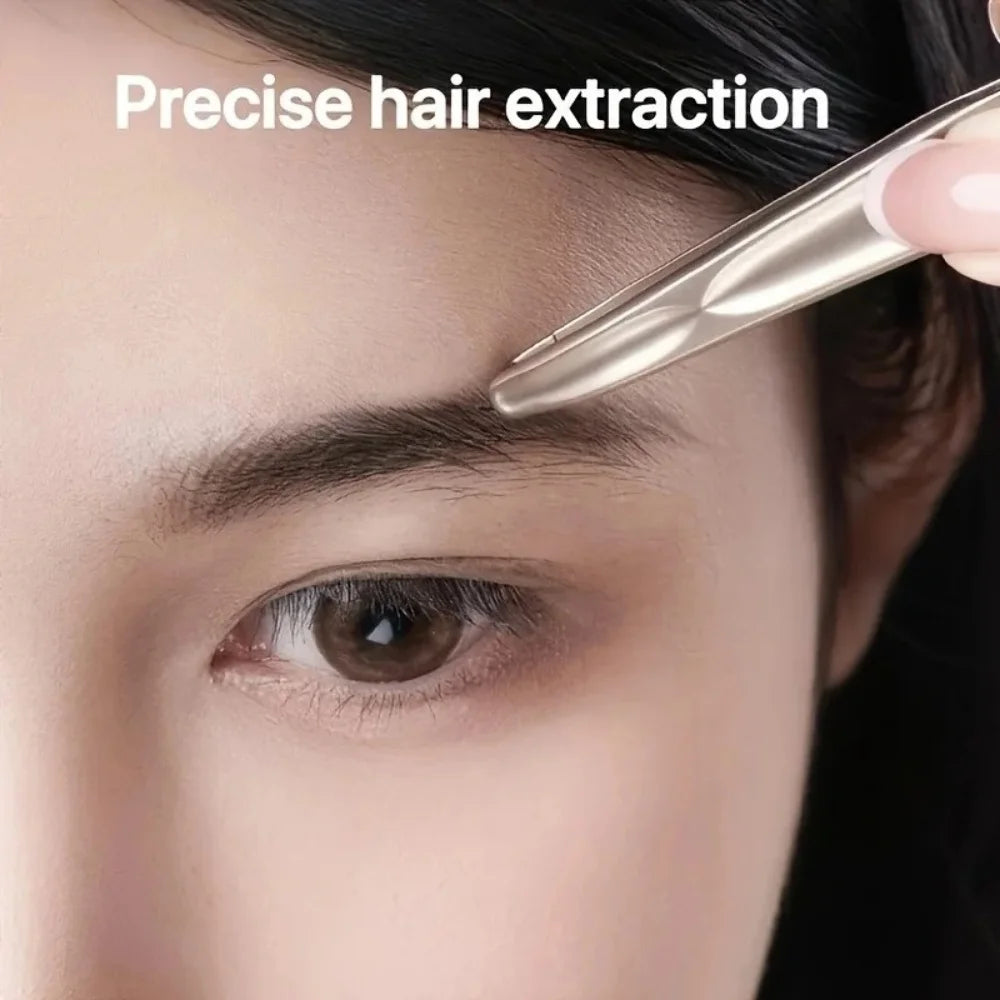 Premium Round Head Tweezers Precision Clips Eyebrow Grooming Facial Beard Hair Removal Short Hair Capturing Eyebrow Combing Tool