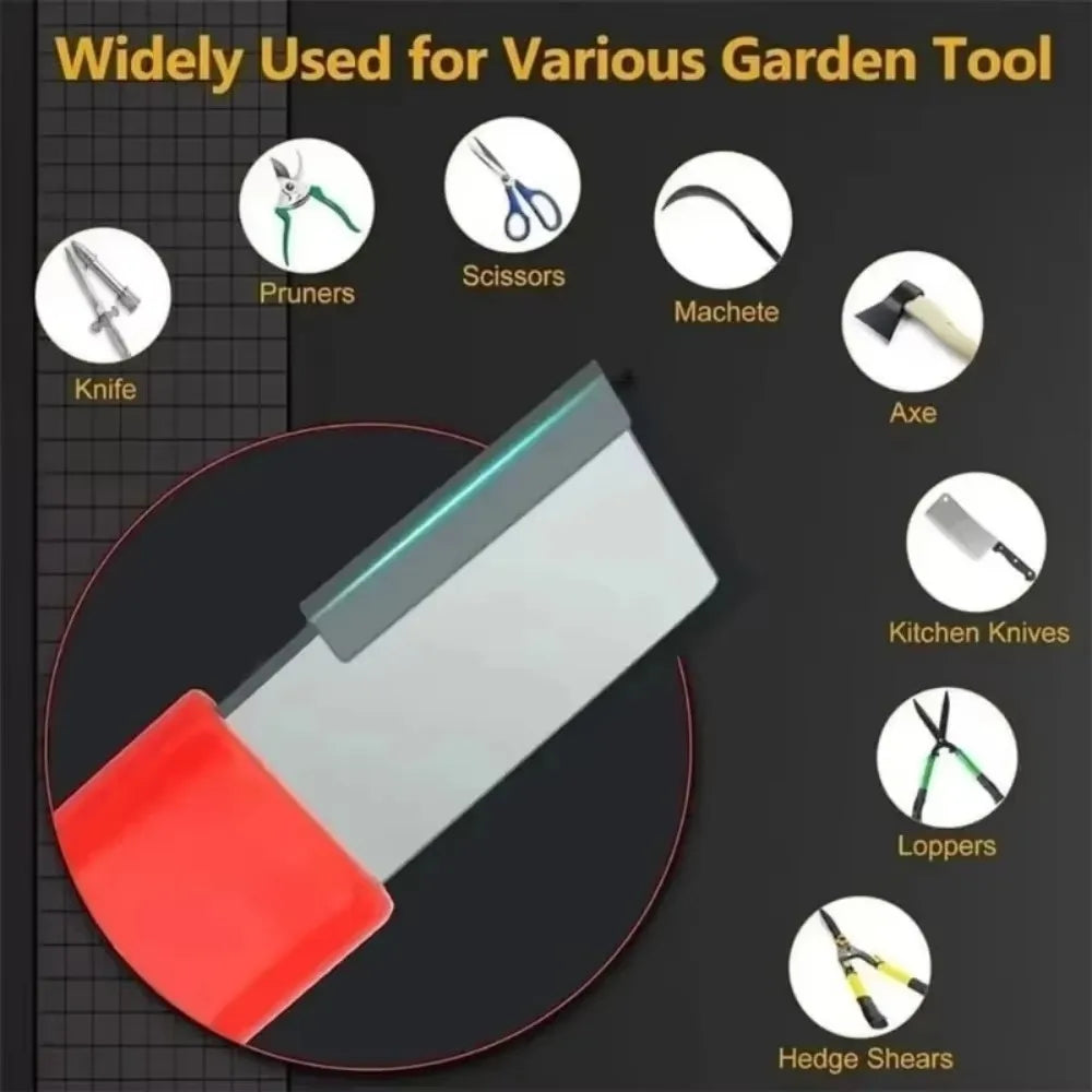 Professional Kitchen Knife Sharpener - Tungsten & Diamond Ceramic Sharpening Stone For All Blades, Including Garden Shears
