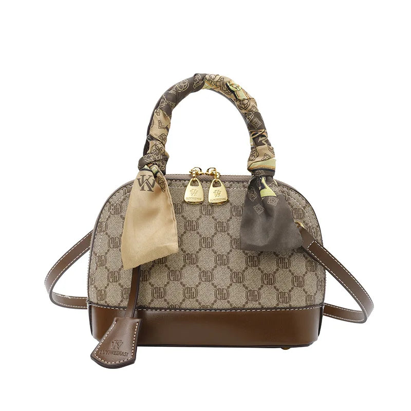 New temperament women's bag, fashionable vintage letter shell bag, hand-held single shoulder diagonal cross bag