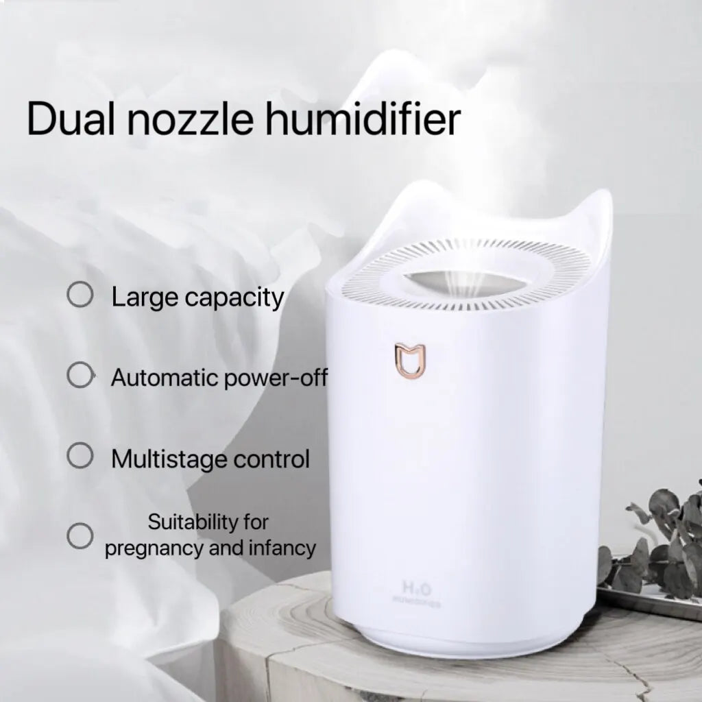3L Large Capacity Dual Spray Ultrasonic Air Humidifier & Aroma Diffuser