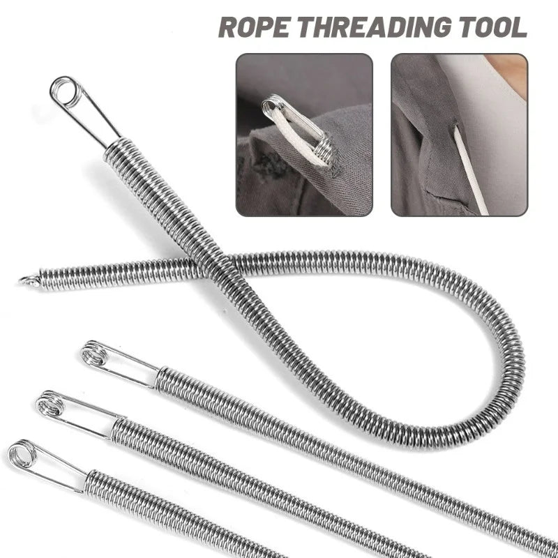 1/30Pcs Stainless Steel Rope Threading Tool Bendable Spring Drawstring Threader Clip Drawstring Thread DIY Sewing Accessories