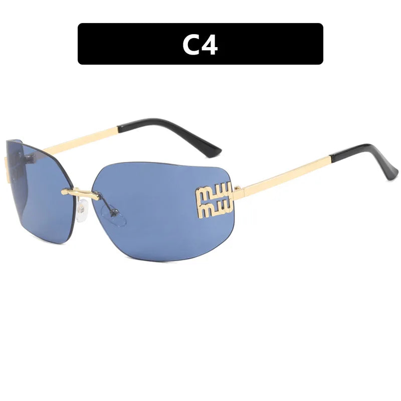 Vintage Rimless Rectangle Sunglasses