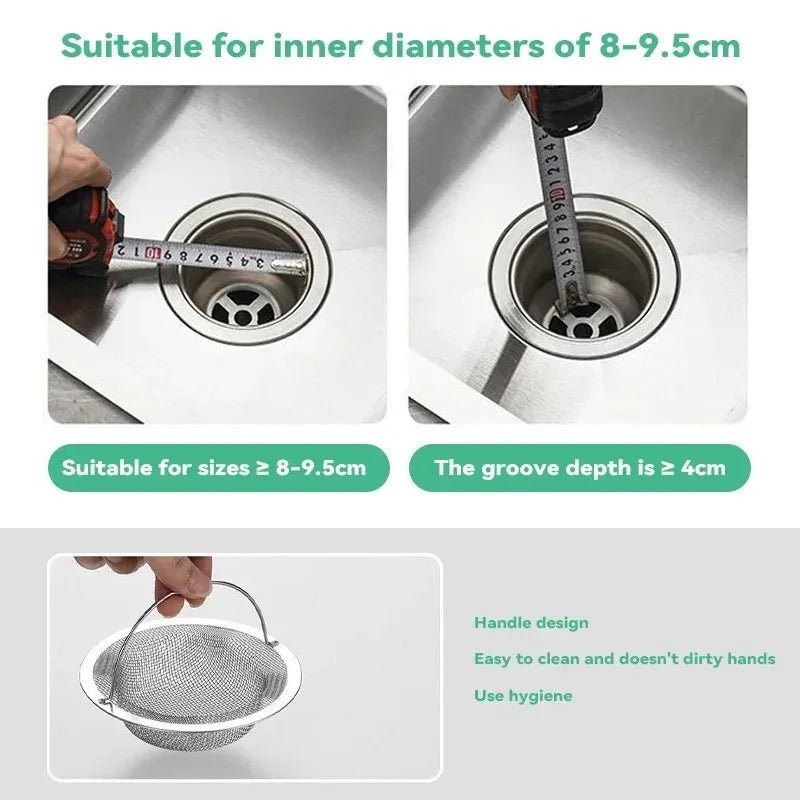 1Pc Stainless Steel Kitchen Sink Filter, Garbage Food Residue/Hair Catcher, Keep Your Bathtub