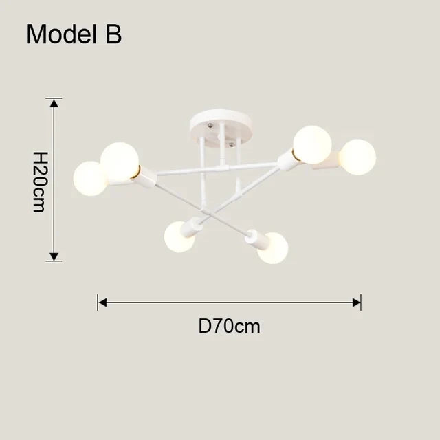 Golden Sputnik Chandelier - Modern LED Ceiling Light