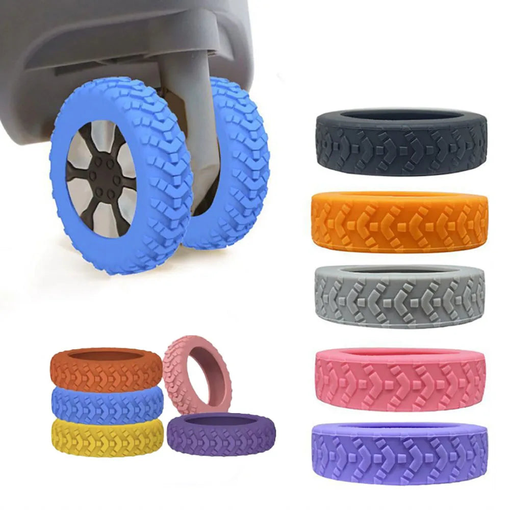 8 pcs Upgraded and Thickened Luggage Wheel Protection Set, Wheel Repair Set, Trailer Luggage Wheel Mute Set