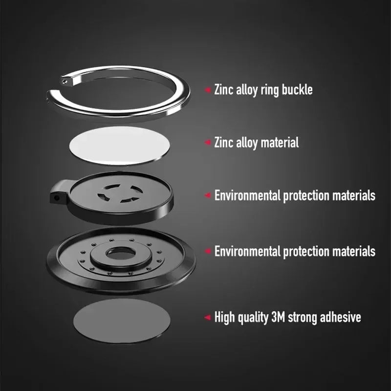 Mini Finger Ring Holder Stand 360° Rotating Phone Grip Back Sticker with Magnetic Car Mount Plate Universal Cellphone Bracket fo