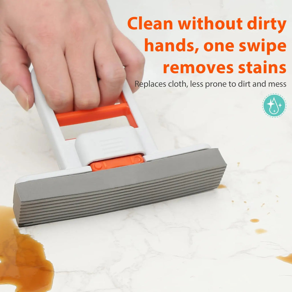 4 Pack Sponge Mop Head Clips, Self Squeeze Mop Holder Clamp, Detachable Cleaning Sponge Gripper Replacement Accessories for Household Desktop Cleaning Small Mops
