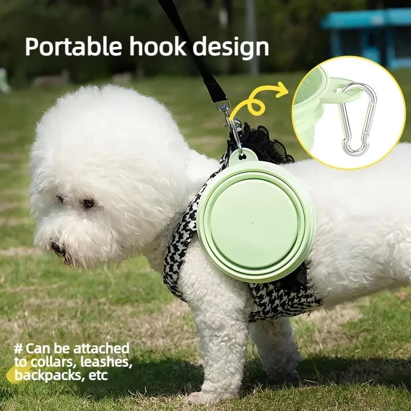 Foldable Silicone Dog Bowl Pet Outdoor Travel Portable Folding Cat Food Water Large Capacity Container Feeding Bowl Pet Supplies