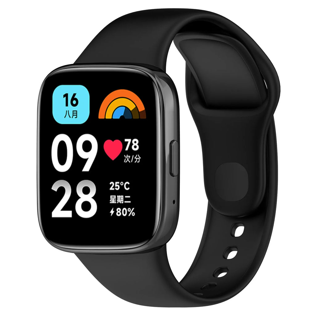 Pulseira de Silicone Esportiva Respirável para Xiaomi Redmi Watch 3 Active 3 Lite, Acessório de Reposição Smartwatch Wrist Strap