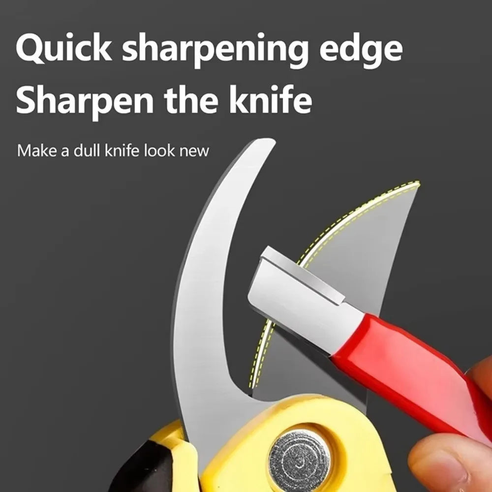 Professional Kitchen Knife Sharpener - Tungsten & Diamond Ceramic Sharpening Stone For All Blades, Including Garden Shears