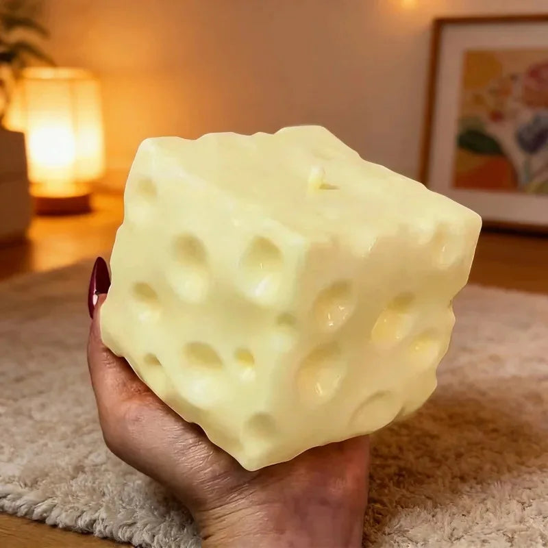 Slow Rising Squishy Cheese Squeeze Toy Stress Relief Decompression Ornament Soft Pinch Fidget Toy For Office Home Relaxation