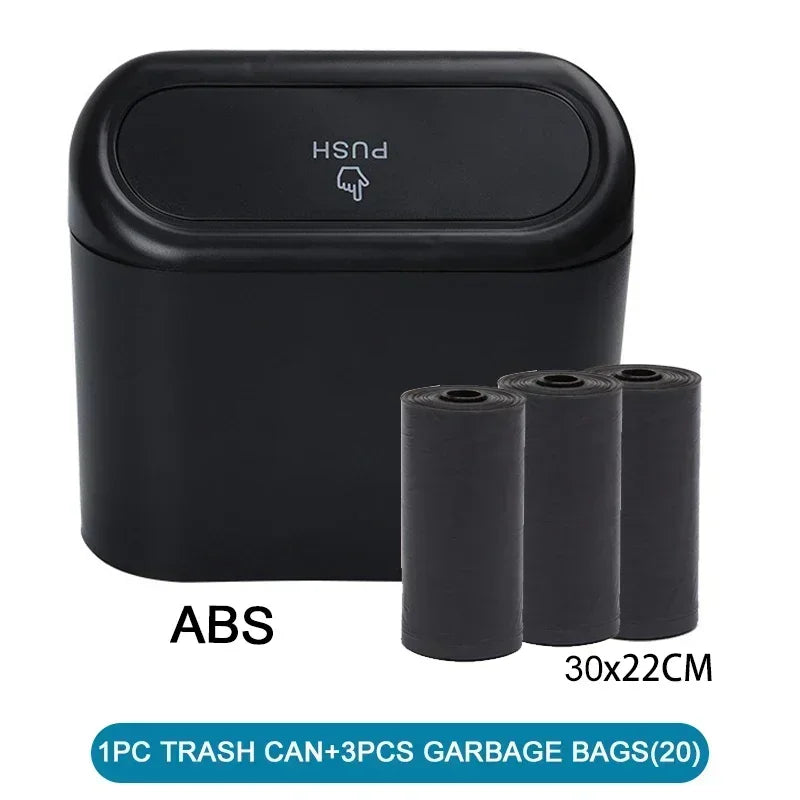 1Pcs Leak-proof Mini Car Trash Can with Lid Small Car Accessories Garbage Bags for Vehicle Interior