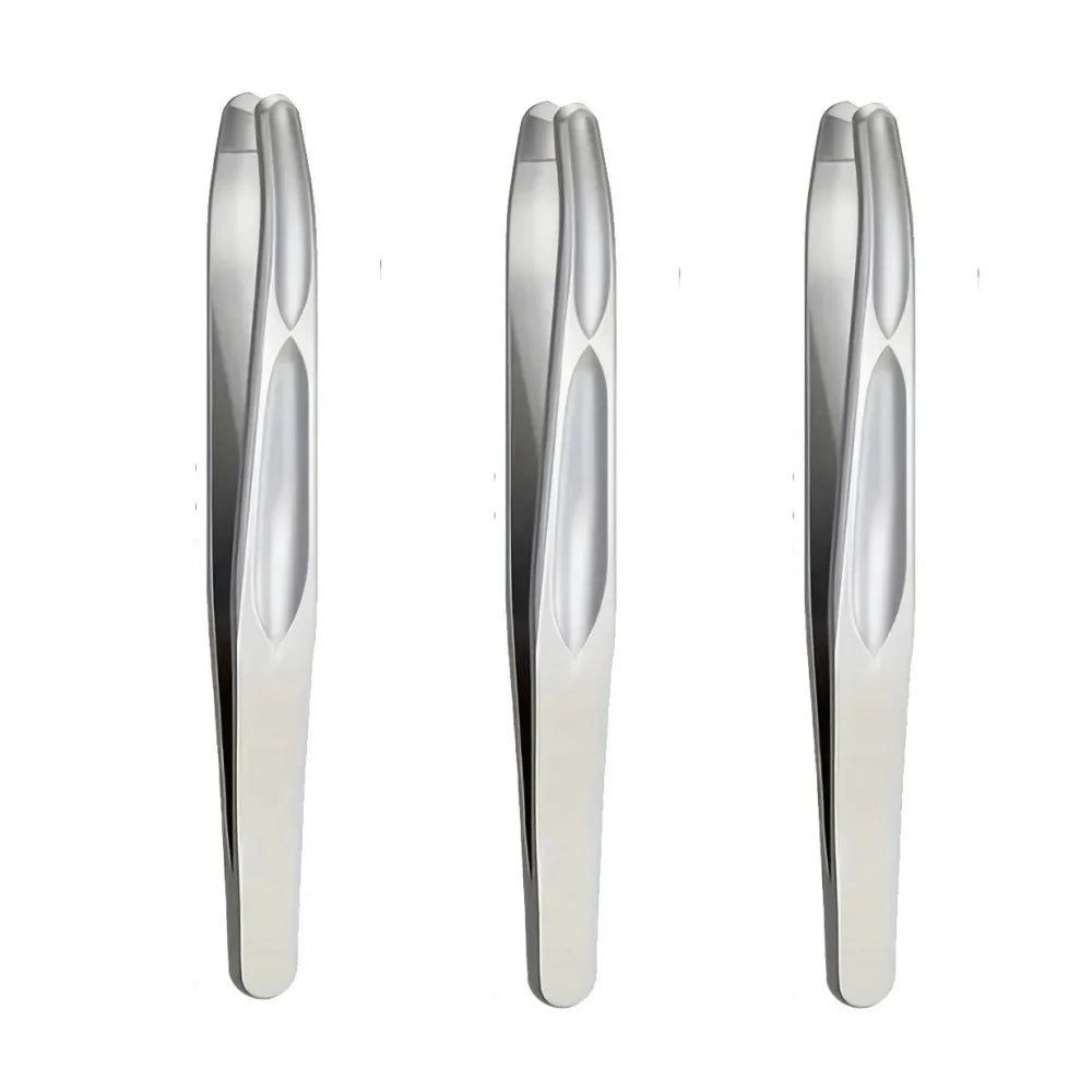 Premium Round Head Tweezers Precision Clips Eyebrow Grooming Facial Beard Hair Removal Short Hair Capturing Eyebrow Combing Tool