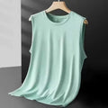Men's Ice Silk Mesh Vest Lightweight Sports Summer Wear Sleeveless T-shirt Tank Top Casual Fashion Outerwear