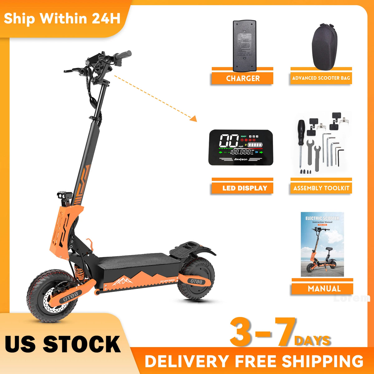 Arwibon 5600W Dual Motor E-Scooter