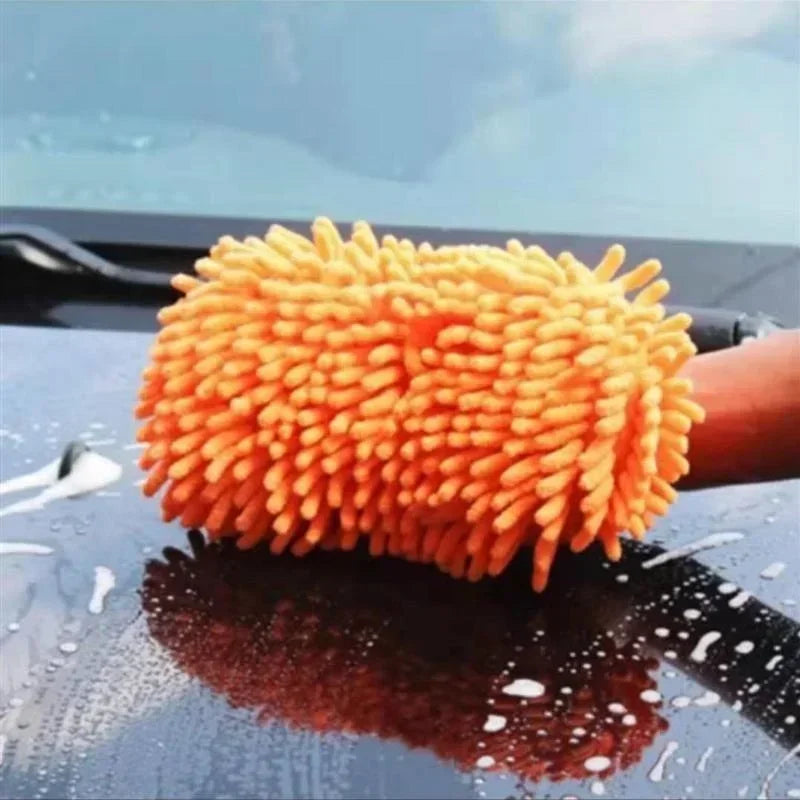 1Pc Car Wash Microfiber Chenille Car Wash Sponge Care Washing Brush Pad Washing Towel Auto Gloves Styling Accessories Gadget