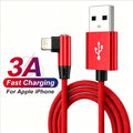 Fast Charge Right Angle USB Cable 90 Degree Elbow Gaming Charger for iPhone 13 14 pro 11 12 Mini XS Max XR X 7 8 plus