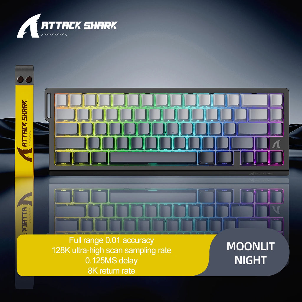 ATTACK SHARK X68HE Mechanical Keyboard Wired 8KHz RGB Backlight 0.01mm Precision 0.125ms Low Latency Magnetic Switch for Windows