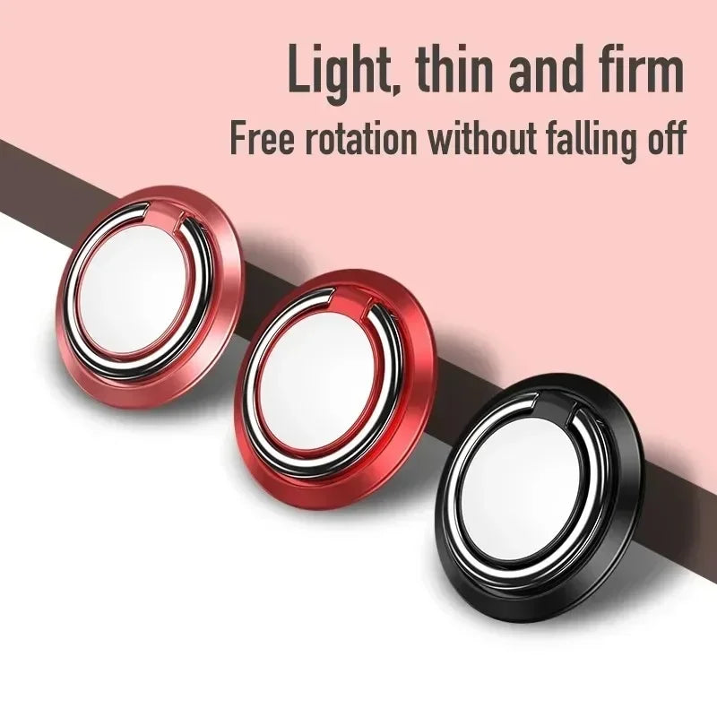 Mini Finger Ring Holder Stand 360° Rotating Phone Grip Back Sticker with Magnetic Car Mount Plate Universal Cellphone Bracket fo