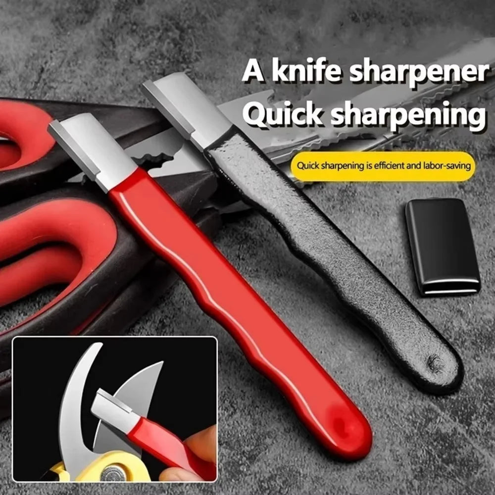Professional Kitchen Knife Sharpener - Tungsten & Diamond Ceramic Sharpening Stone For All Blades, Including Garden Shears
